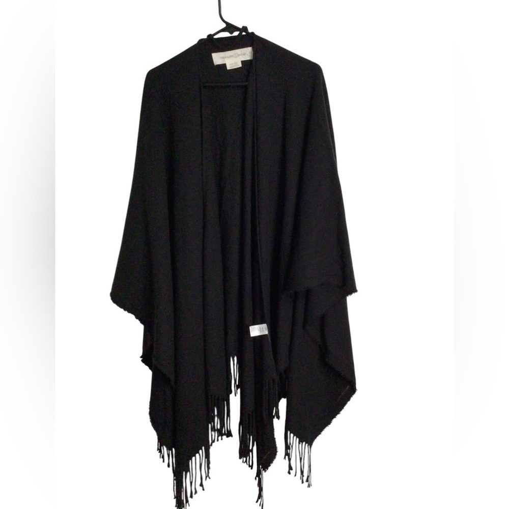 Treasure & Bond Black Fringe Poncho